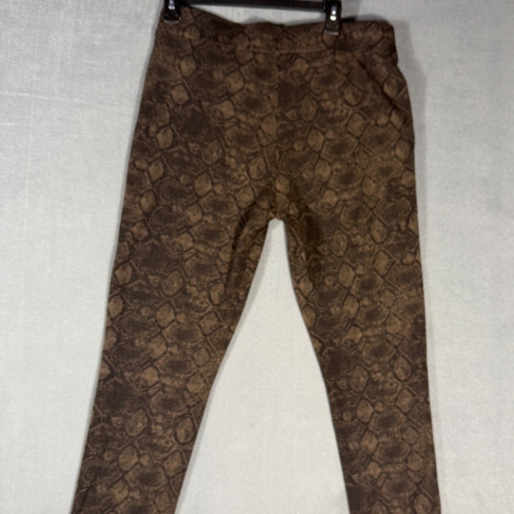 NYDJ Leggings Womens 10 Brown Ami Skinny Snakeskin Print Lift Tuck 11393P351 - Picture 1 of 11